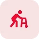 Icon of a person using a quad cane, representing Uprides Assist for reduced mobility.
