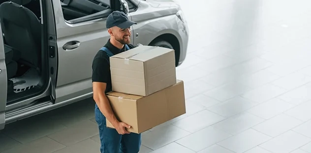 A man delivering domestic packages