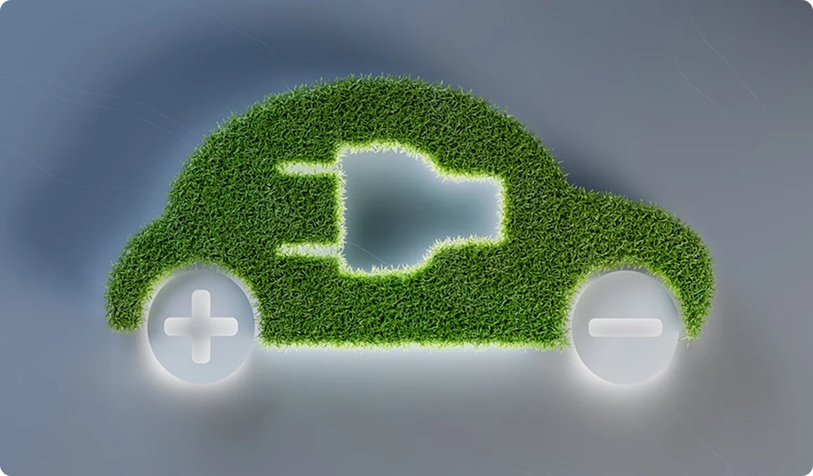 Vegetation grown into the shape of a car and decorated with lights.