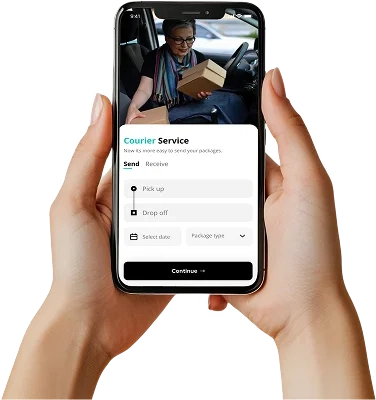 Logistics feature on the uprides app.